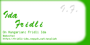 ida fridli business card